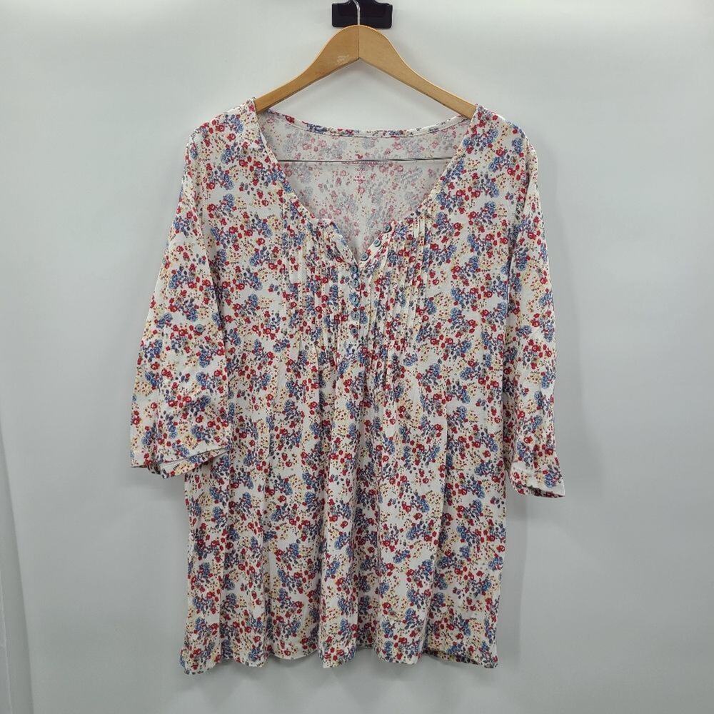 Woman Within fleece‎ Tunic/pajama top floral print